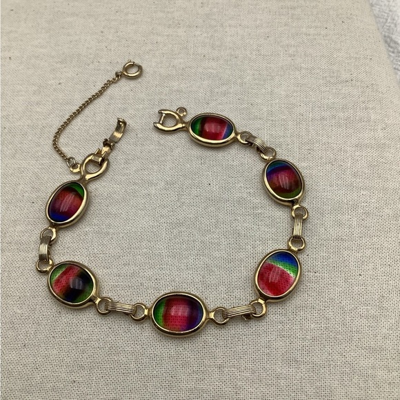 Sarah Coventry Gold Filled Bracelet with Art Glass - Picture 2 of 3